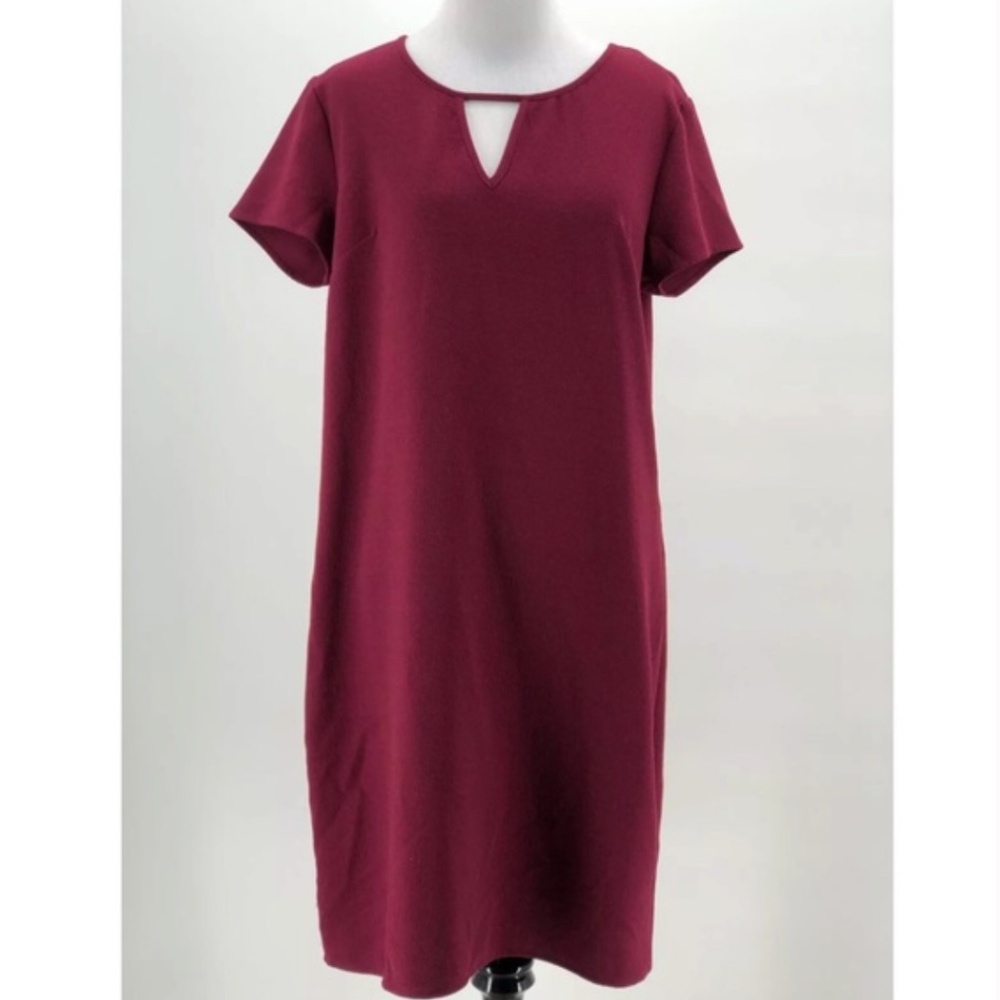 Target Merona burgundy | maroon keyhole shift dress L